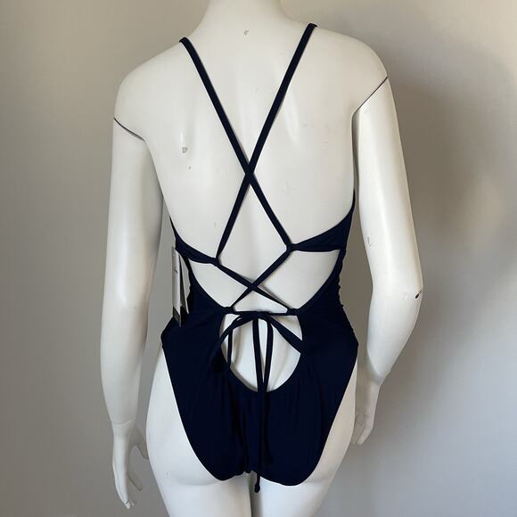 NWT Nike Swim Women's Performance Swimwear Navy Blue Size 10 NESSA000-440 - Picture 8 of 12